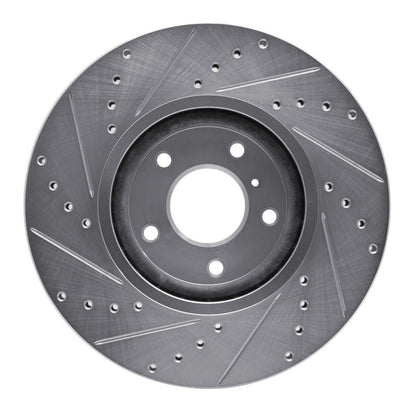 R1 Concepts R1 09-23 Nissan 370Z Front Right Drilled & Slotted Silver Brake Rotor