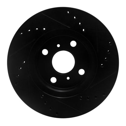 R1 Concepts R1 00-05 Toyota Echo Front Left Drilled & Slotted Black Brake Rotor