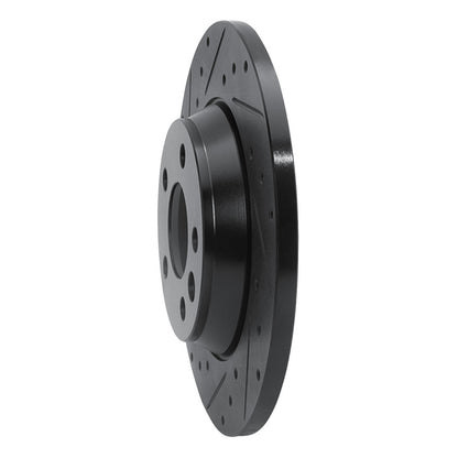R1 Concepts R1 01-03 Volkswagen EuroVan Rear Left Drilled & Slotted Black Brake Rotor