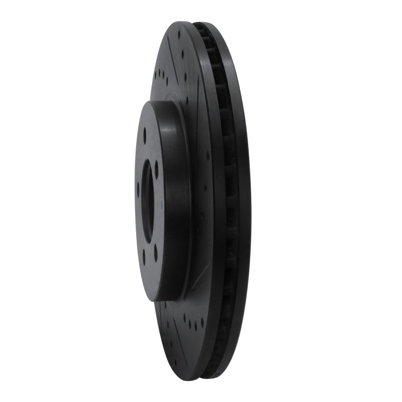 R1 Concepts R1 05-12 Ford Escape Front Right Drilled & Slotted Black Brake Rotor