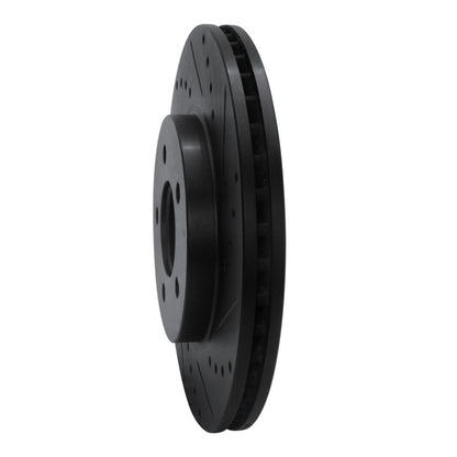 R1 Concepts R1 05-12 Ford Escape Front Right Drilled & Slotted Black Brake Rotor