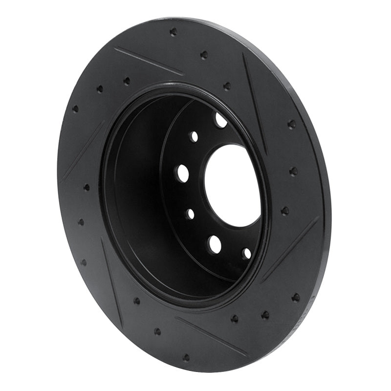 R1 Concepts R1 61-91 Mercedes-Benz 230S Rear Left Drilled & Slotted Black Brake Rotor