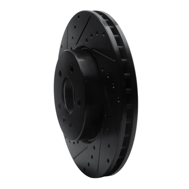 R1 Concepts R1 13-25 Cadillac CT4 Front Left Drilled & Slotted Black Brake Rotor