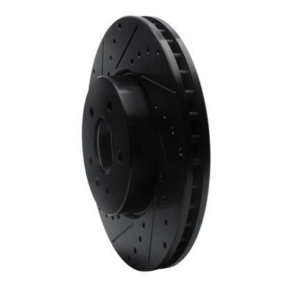 R1 Concepts R1 13-25 Cadillac CT4 Front Left Drilled & Slotted Black Brake Rotor