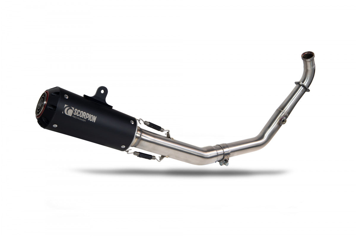 Scorpion PYA115SYSBCER Yamaha YZF-R125 Red Power Full System - Black Ceramic Coated Sleeve | ML Performance UK UK