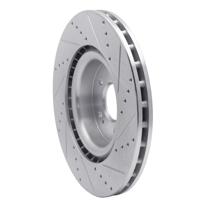 R1 Concepts R1 18-22 Genesis G70 Front Left Drilled & Slotted Silver Brake Rotor