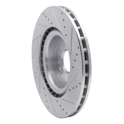 R1 Concepts R1 18-22 Genesis G70 Front Left Drilled & Slotted Silver Brake Rotor