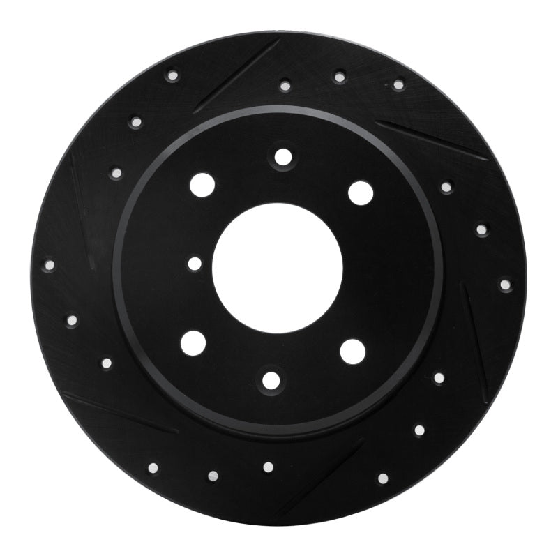 R1 Concepts R1 86-88 Mazda RX-7 Rear Left Drilled & Slotted Black Brake Rotor
