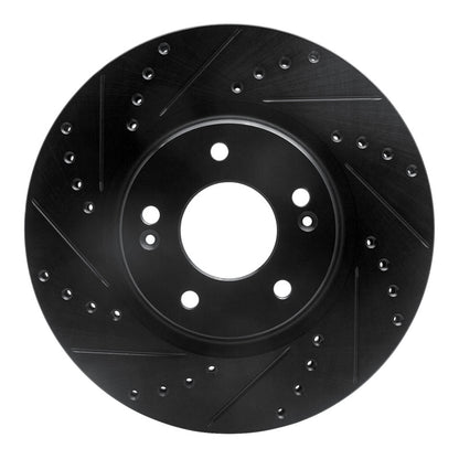 R1 Concepts R1 20-25 Hyundai Kona Front Left Drilled & Slotted Black Brake Rotor
