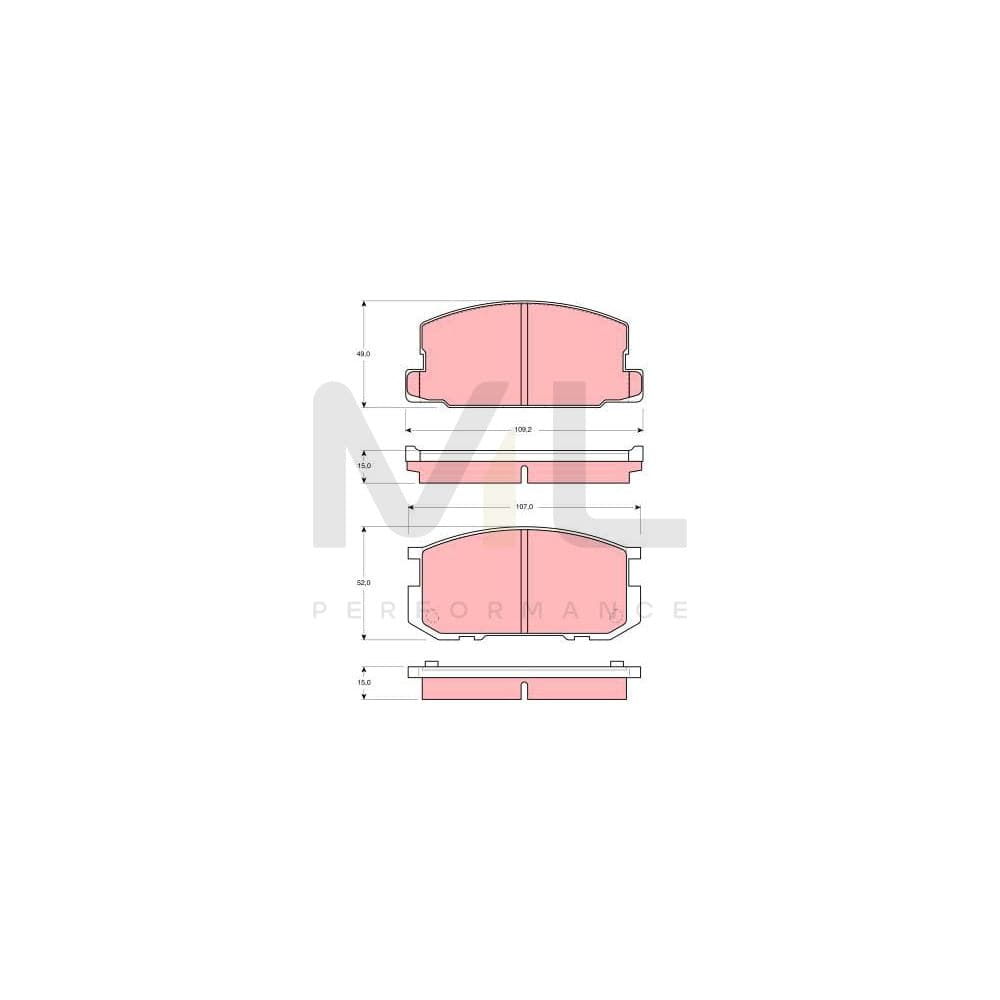 TRW Gdb954 Brake Pad Set Not Prepared For Wear Indicator