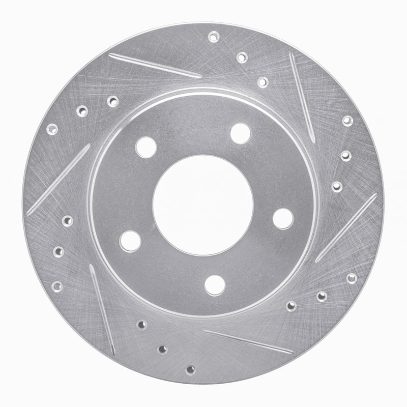 R1 Concepts R1 90-90 Pontiac 6000 Rear Right Drilled & Slotted Silver Brake Rotor