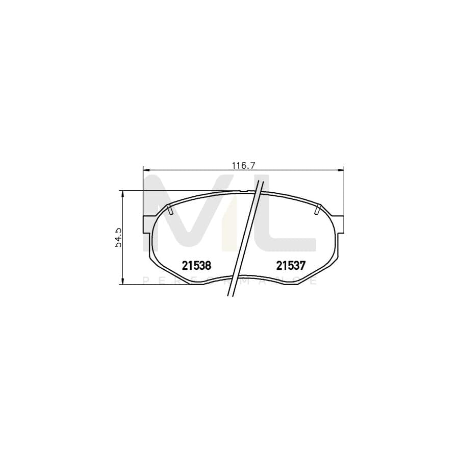 TEXTAR 2153702 Brake pad set with acoustic wear warning