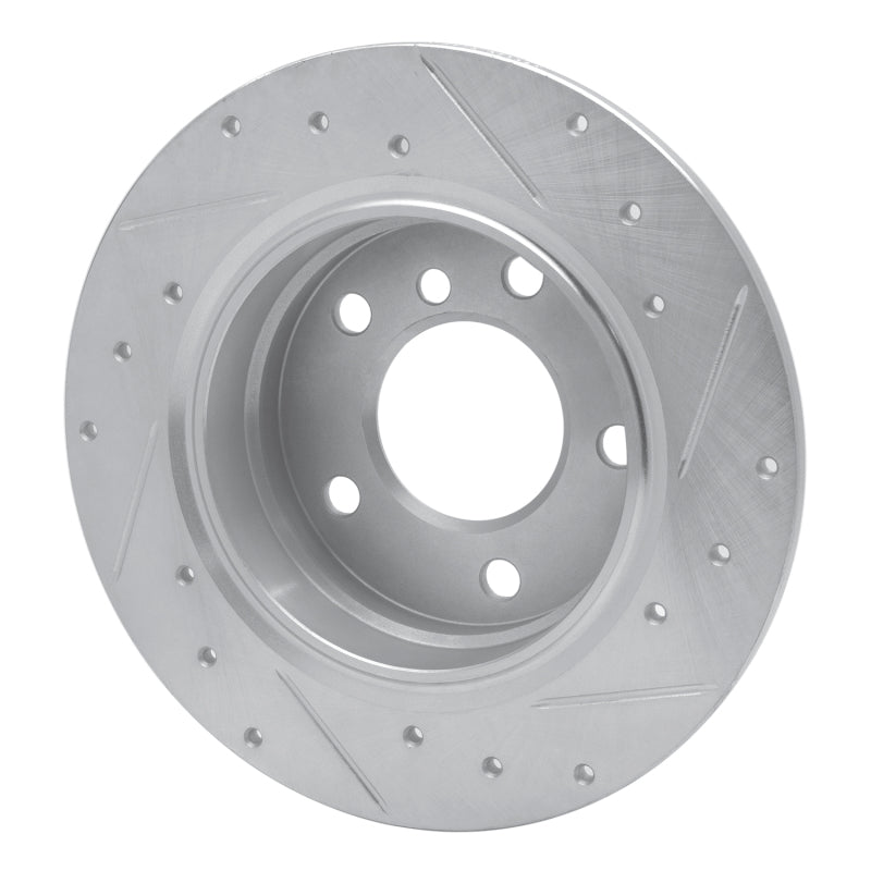 R1 Concepts R1 91-99 BMW 323I Rear Left Drilled & Slotted Silver Brake Rotor