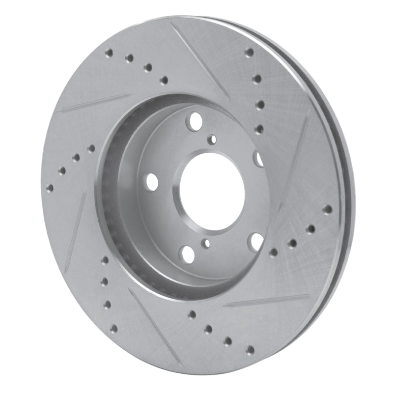 R1 Concepts R1 01-05 Toyota RAV4 Front Left Drilled & Slotted Silver Brake Rotor