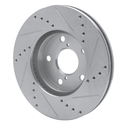 R1 Concepts R1 01-05 Toyota RAV4 Front Left Drilled & Slotted Silver Brake Rotor