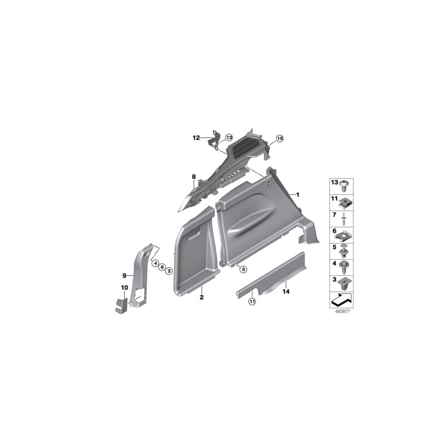 Genuine BMW 51477344257 F15 Left Front Lugg.Compartment Trim Panel CANBERRABEIGE (Inc. X5)