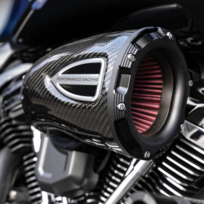 Performance Machine 93-06 Big Twin CV Carb,01-17 Big Twin Delphi C4 Series Air Cleaner - CF/Blk Ops