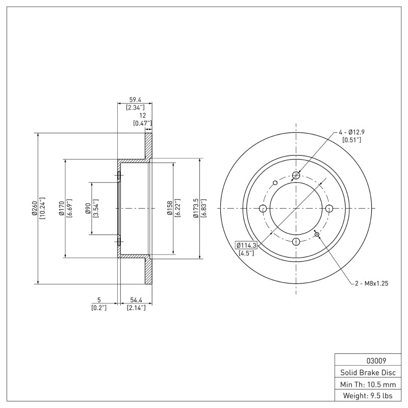 DFC 94-98 Hyundai Sonata Rear Brake Rotor