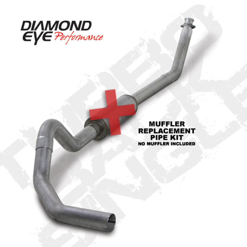 Diamond Eye Performance Diamond Eye KIT 4in Turbo Back MFLR RPLCMENT PIPE SGL AL: 98.5 - 02 DODGE CUMMINS 5.9L