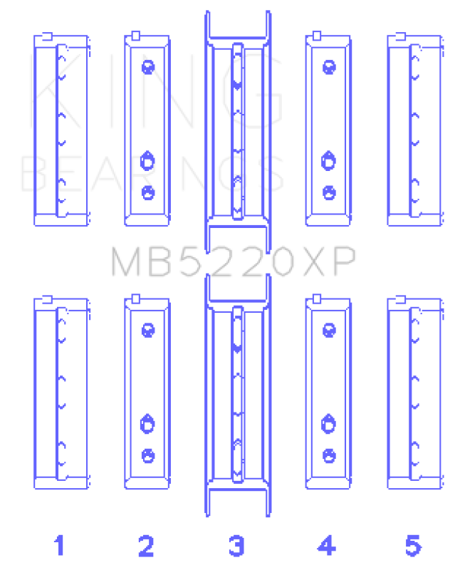 King Engine Bearings King Subaru WRX/STi EJ20 EJ22 EJ25 Flange #3 Position Performance Main Bearing Set - Size STD