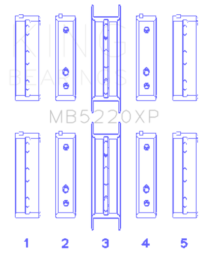 King Engine Bearings King Subaru WRX/STi EJ20 EJ22 EJ25 Flange #3 Position Performance Main Bearing Set - Size +0.25mm