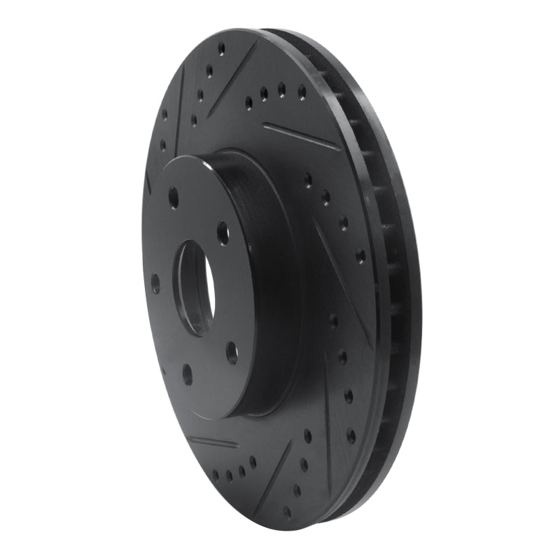 R1 Concepts R1 92-97 Subaru SVX Front Left Drilled & Slotted Black Brake Rotor