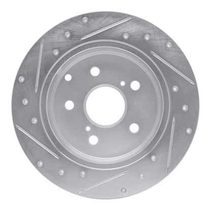 R1 Concepts R1 06-18 Lexus HS250H Rear Right Drilled & Slotted Silver Brake Rotor