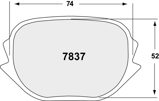 PFC 7837.07.28.44 BRAKE PADS RACE 07 CMPD 28MM ZR26, ZR28 & ZR35 S (52MM RADIAL DEPTH)