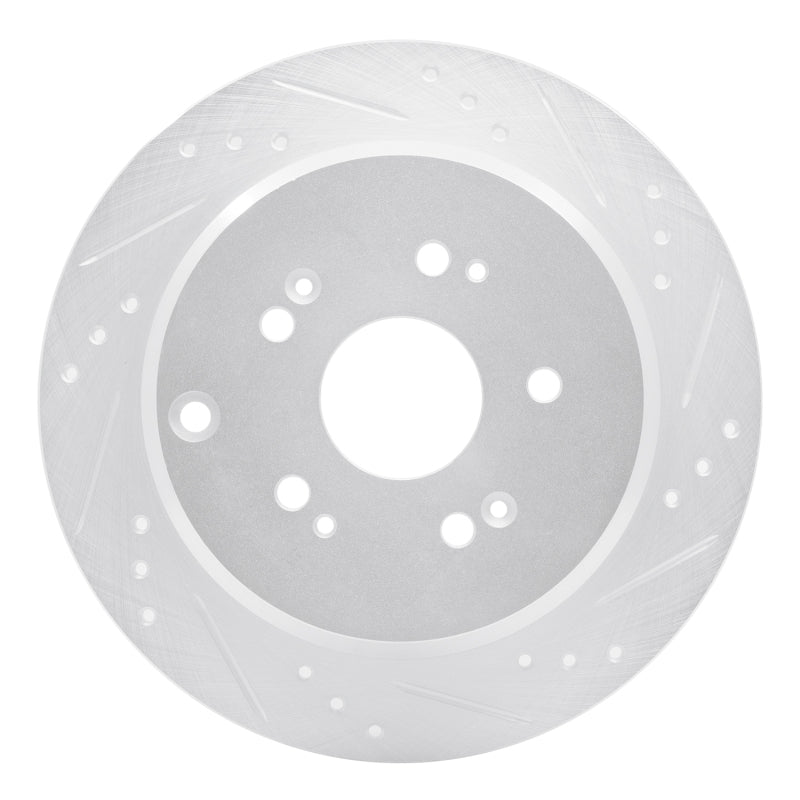 R1 Concepts R1 2005-2018 Acura RDX Rear Right Drilled & Slotted Silver Brake Rotor