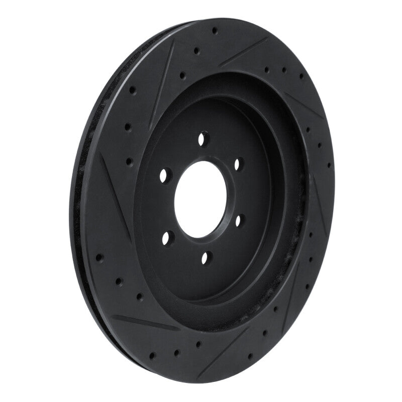 R1 Concepts R1 92-02 Dodge Viper Rear Right Drilled & Slotted Black Brake Rotor