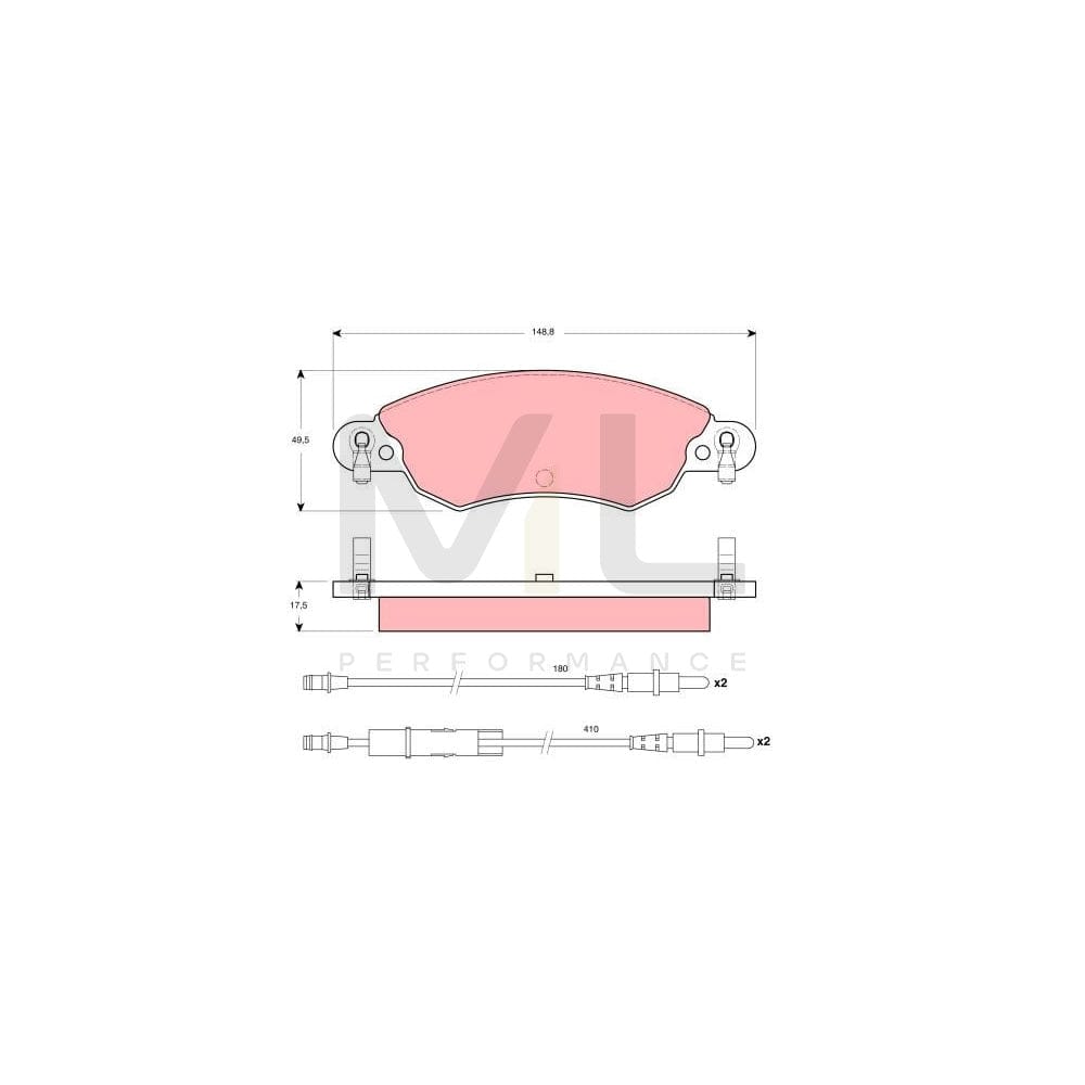 TRW Gdb1447 Brake Pad Set For Citroën C5 Incl. Wear Warning Contact