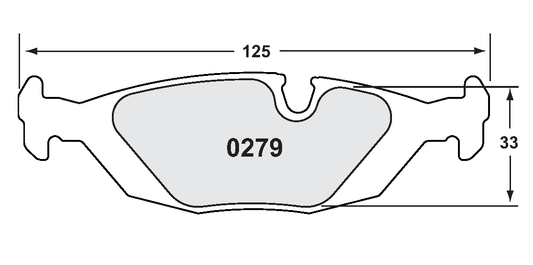 PFC 0279.11.16.44 REAR BRAKE PADS RACE 11 CMPD 16 MM FOR BMW E30 1985-1992