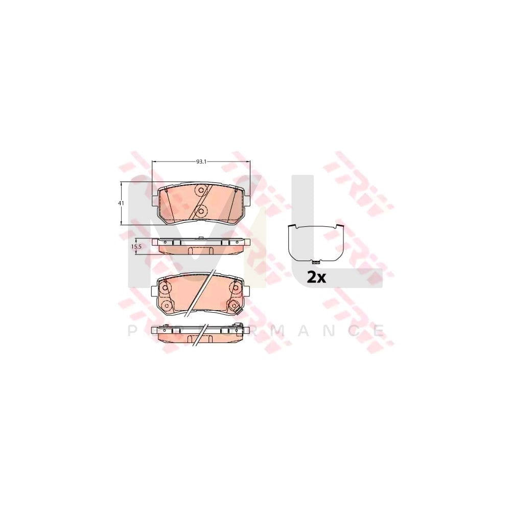 TRW Gdb3636 Brake Pad Set With Acoustic Wear Warning, With Accessories