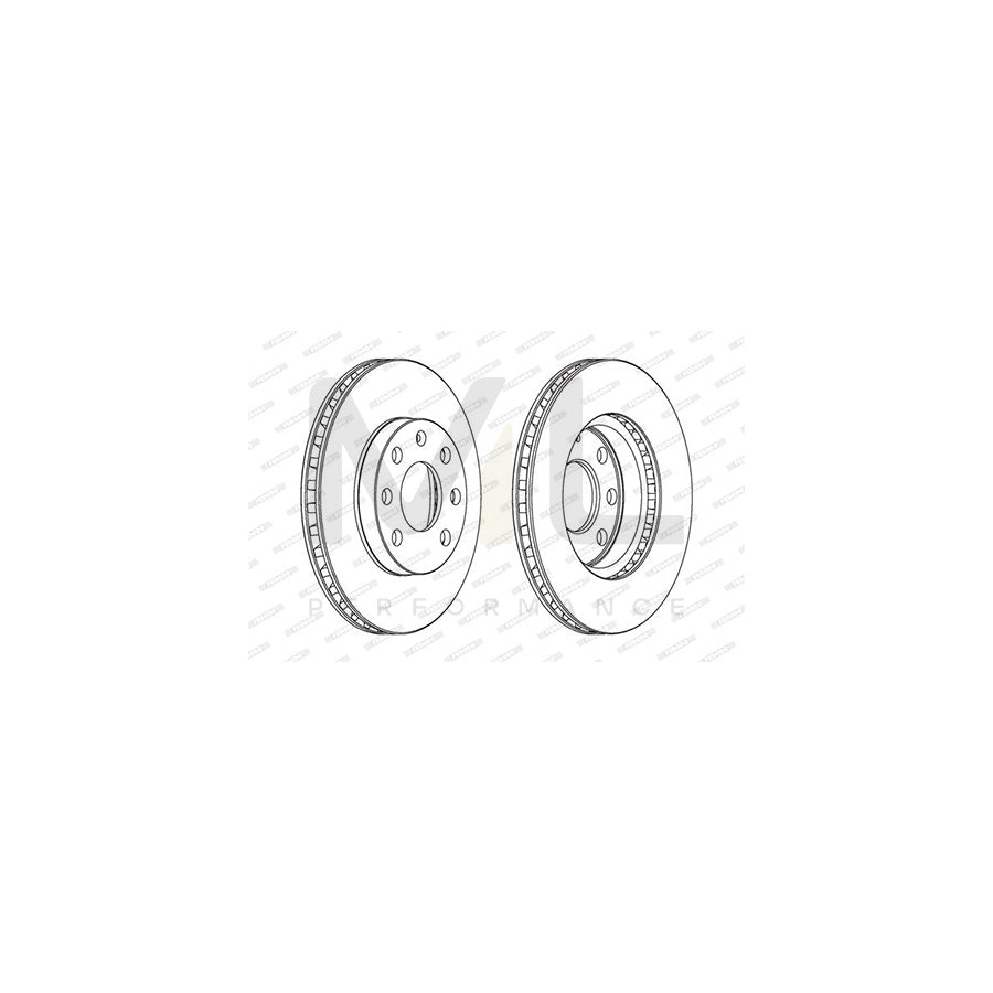 Ferodo Premier Coat+ Disc DDF151C Brake Disc Vented, Coated, With Bolts/Screws  - Pair