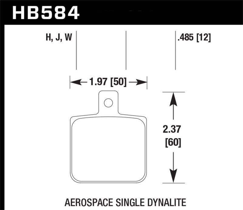 Hawk Performance Hawk Aerospace Single Dynalite 12mm Thickness DTC-30 Race Brake Pads