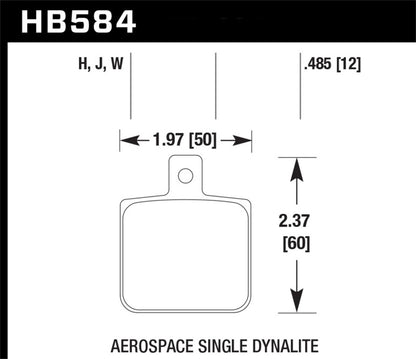 Hawk Performance Hawk Aerospace Single Dynalite 12mm Thickness DTC-30 Race Brake Pads