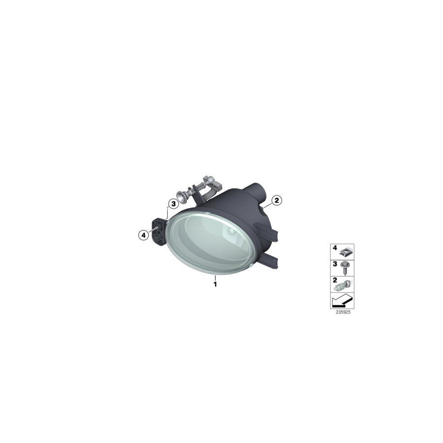 Genuine BMW 63177273448 E82 E88 Fog Lights, Right (Inc. 118d, 128i & 120d)