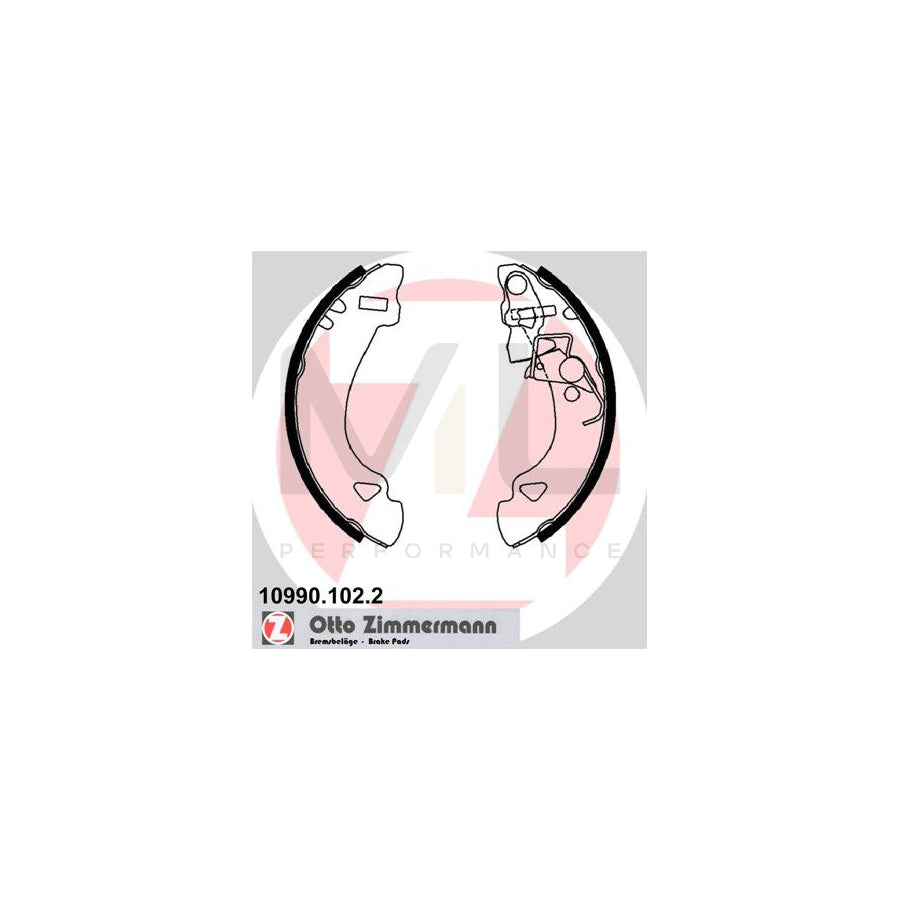 ZIMMERMANN 10990.102.2 Brake Shoe Set without accessories