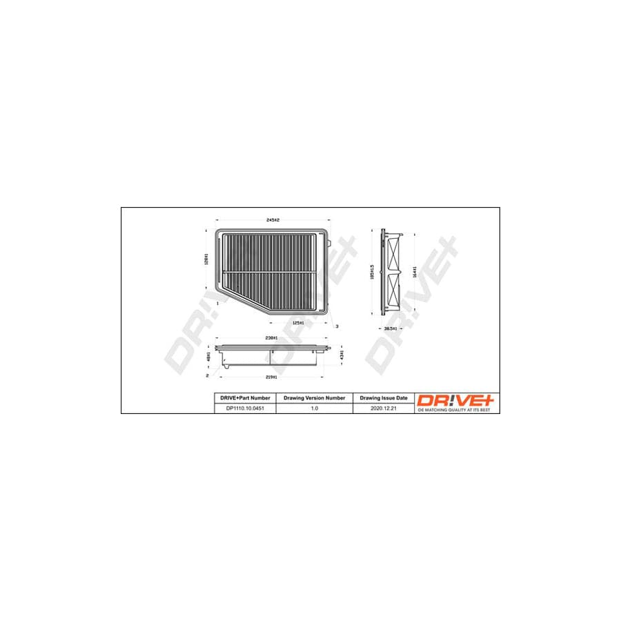 Dr!Ve+ Dp1110.10.0451 Air Filter For Honda Civic