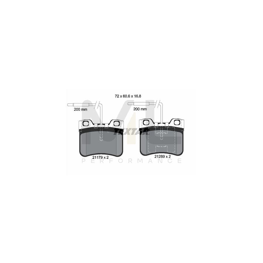 TEXTAR 2117902 Brake pad set with integrated wear warning contact