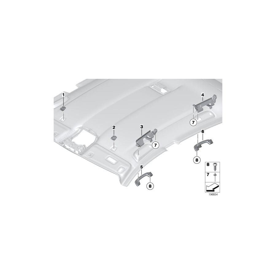 Genuine BMW 51169137193 Grab Handle Bracket, Rear Left (Inc. 535dX, 528i & 550iX 4.0)