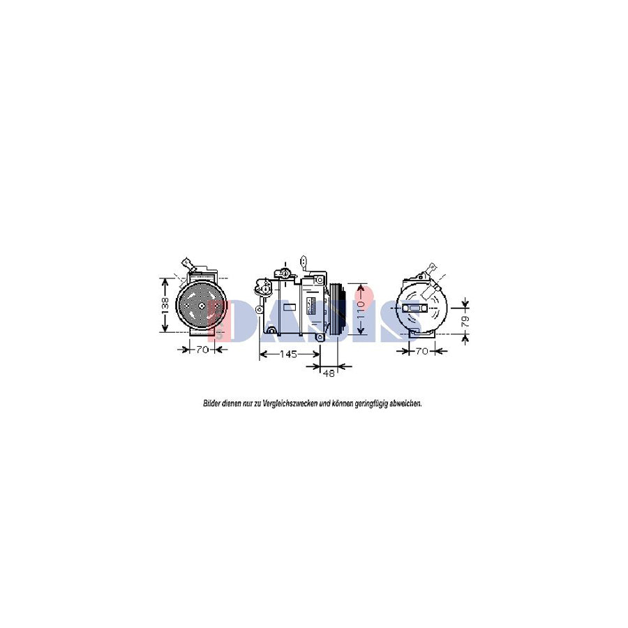 AKS Dasis 851858N Compressor, Air Conditioning for Opel Omega