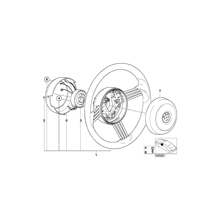 Genuine BMW 32346887288 E52 Hub Cap, Airbag TITANSILBER (Inc. Z8)