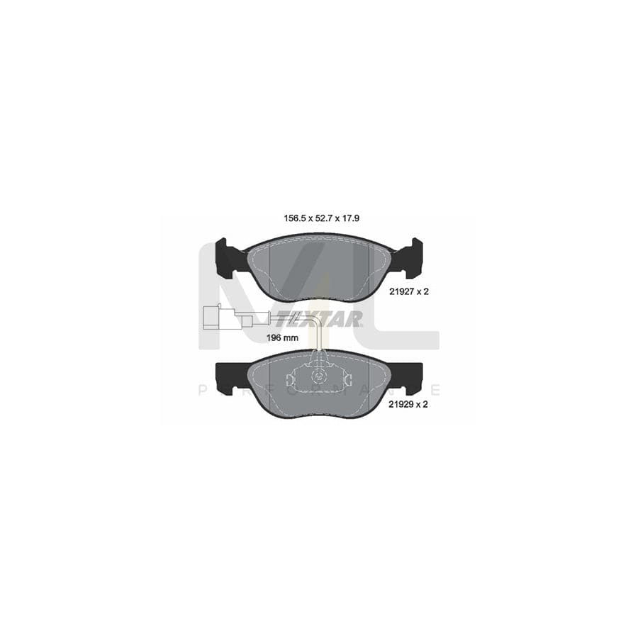 TEXTAR 2192901 Brake pad set with integrated wear warning contact