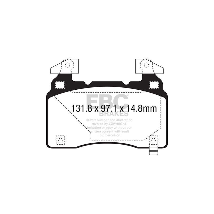 EBC PD04KF1366 Tesla Bluestuff Front Brake Pad & Plain Disc Kit - Brembo Caliper (Inc. Model S & Model X) 2 | ML Performance UK Car Parts