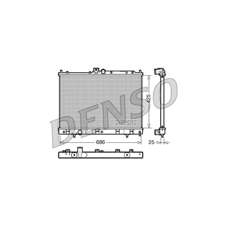 DENSO DRM45028 Engine Radiator for Mitsubishi Outlander I Off-Road (Cu)
