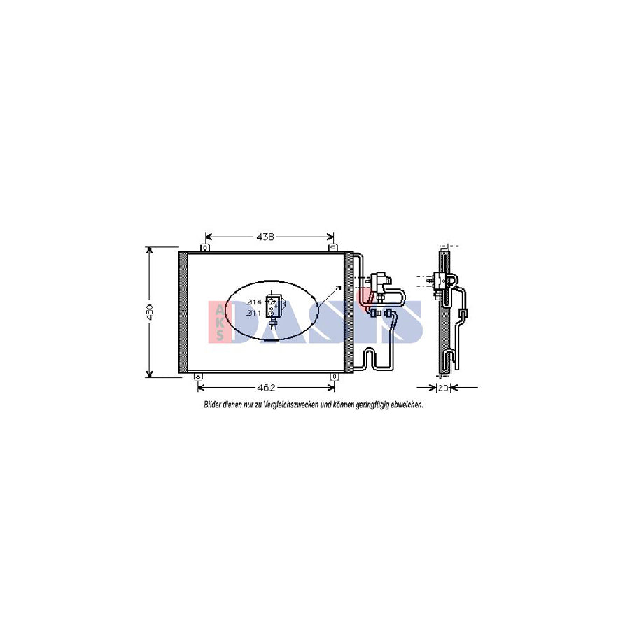 AKS Dasis 182011N Air Conditioning Condenser for Renault Safrane I Phase 2 Hatchback (B54)