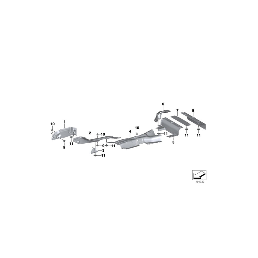 Genuine BMW 51487441913 G29 Heat Insulation, Rear Silencer, Left (Inc. Z4 30i, Z4 M40i & Z4 20i)