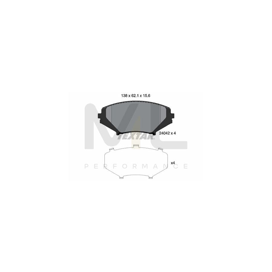 TEXTAR 2404201 Brake pad set for MAZDA RX-8 (SE, FE) not prepared for wear indicator