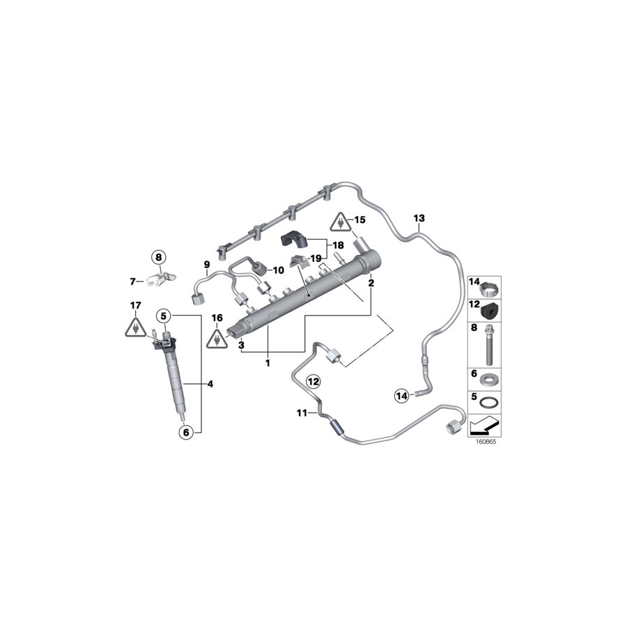 Genuine BMW 13537823461 F10 F12 F33 Rp Injector (Inc. 125d, X1 25dX & 740dX)